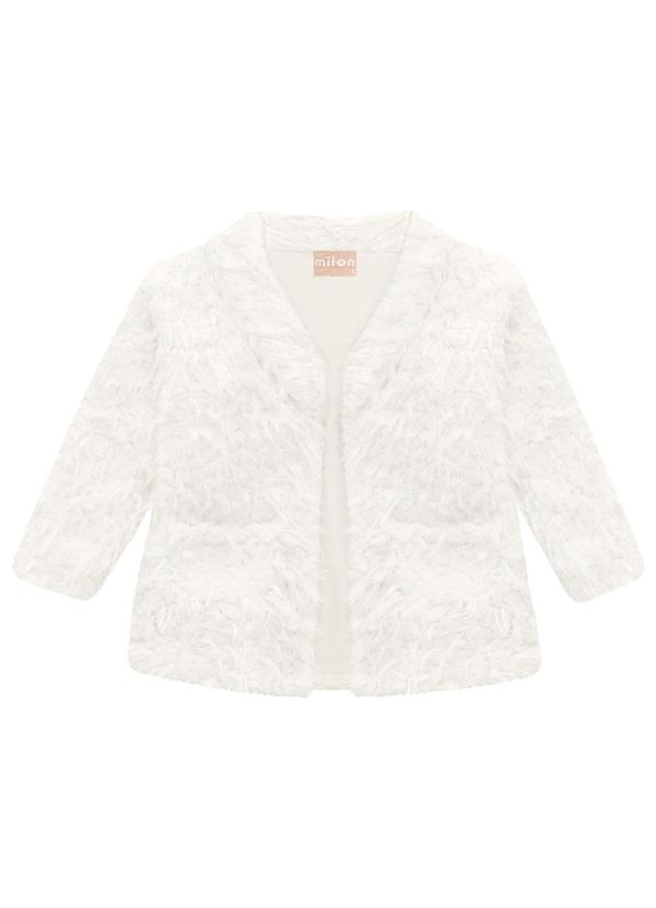 Vista 2 Casaco Infantil Menina Off White Milon Milon