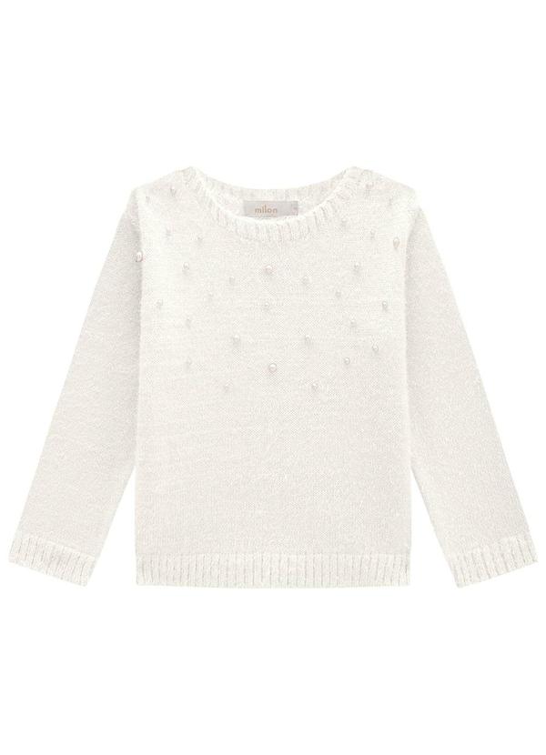 Casaco Infantil Menina Pérolas Off White