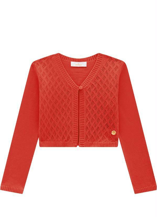Vista 2 Casaco Infantil Menina Vermelho Milon Milon