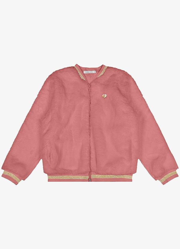 Vista 2 Jaqueta Bomber Pelo Safira Rosa Trick Nick Trick Nick