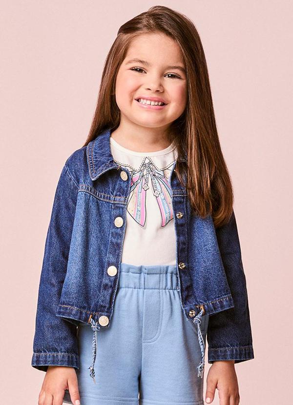 Jaqueta Infantil Menina Jeans com Cordão