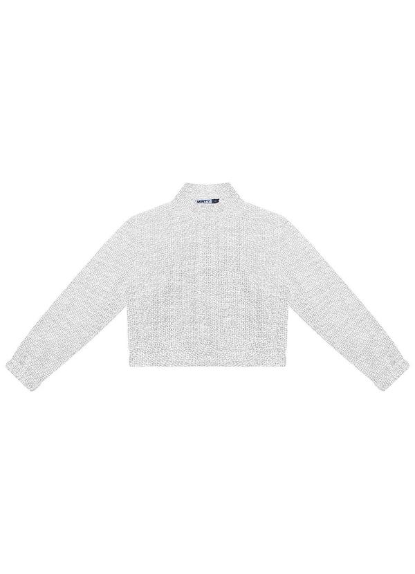 Jaqueta Juvenil em Tweed Branco