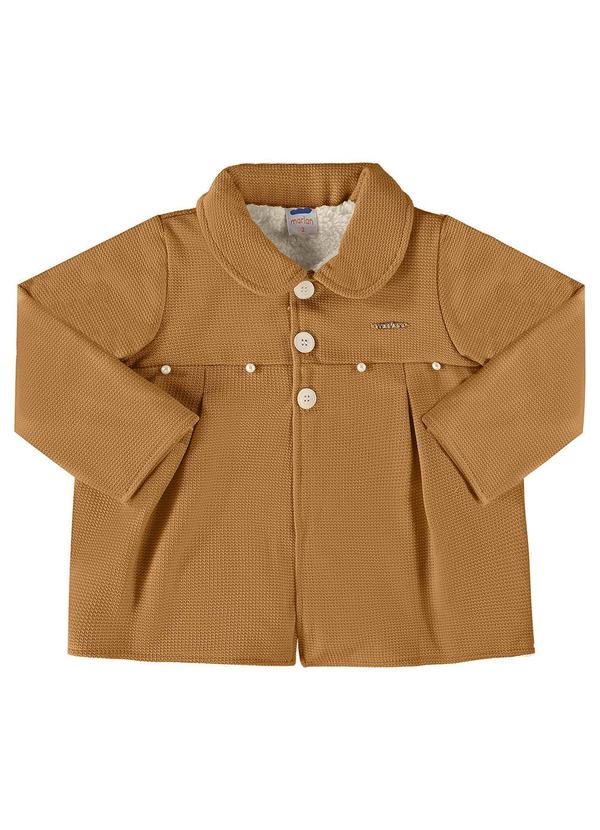 Parka Tricot Felpado e Pelo Carneirinho Amarelo