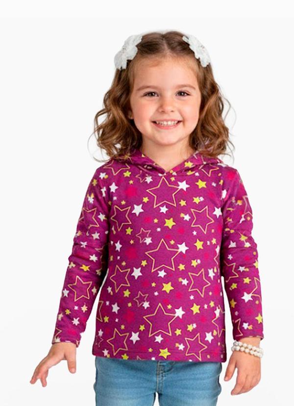 Vista 2 Blusão Infantil Menina com Capuz Roxo Select Select