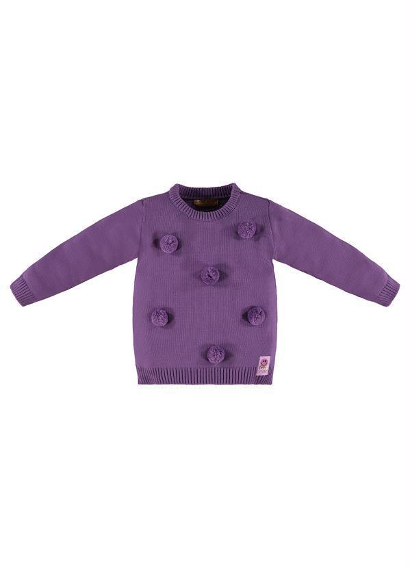 Blusão Menina Infantil em Tricot Roxo