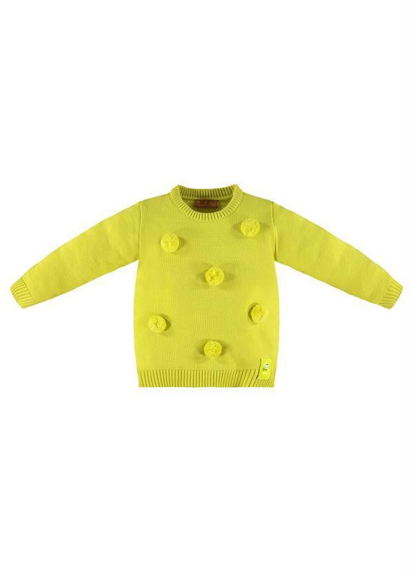 Vista 2 Blusão Menina Infantil em Tricot Verde Up Baby Up Baby