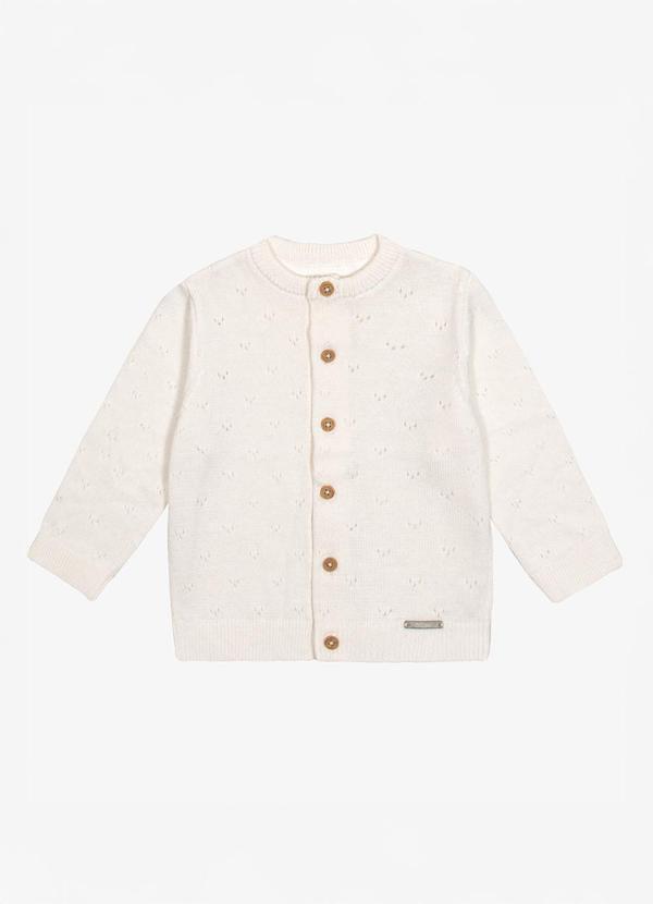 Cardigan Feminino Infantil Tricot Bege
