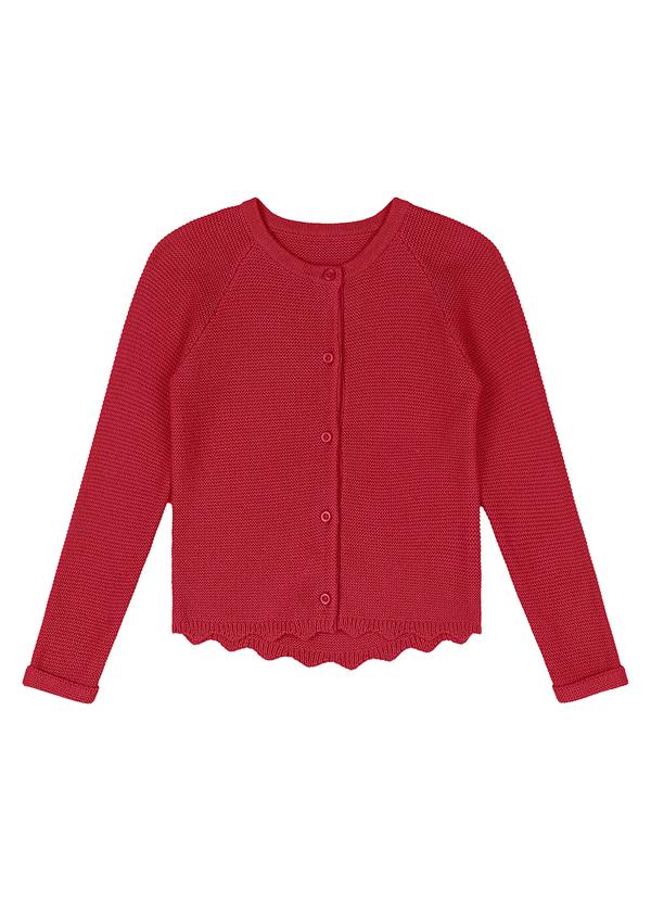 Vista 2 Cardigan Infantil Tricot Vermelho Trick Nick Trick Nick