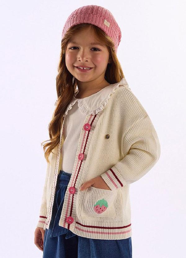 Cardigan Menina Tricot Branco