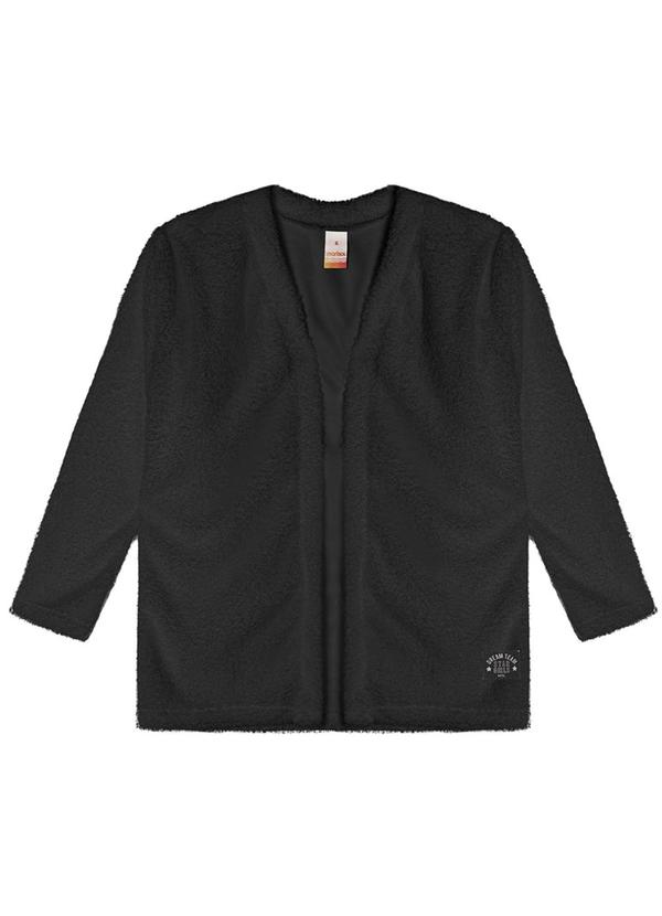 Vista 2 Cardigan Teddy Infantil Feminino Preto Marisol Marisol