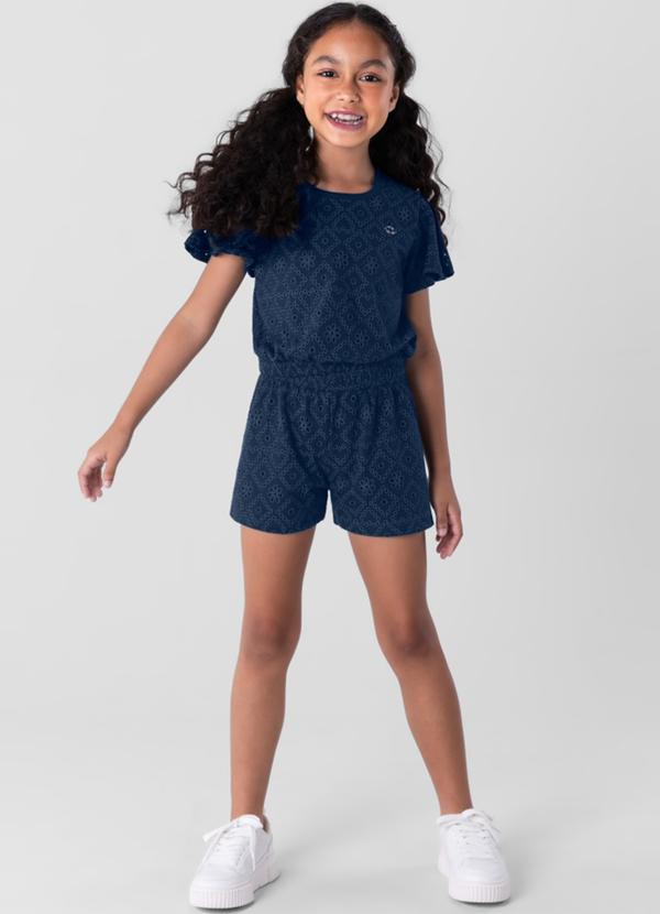 Conjunto Infantil Menina em Malha Azul