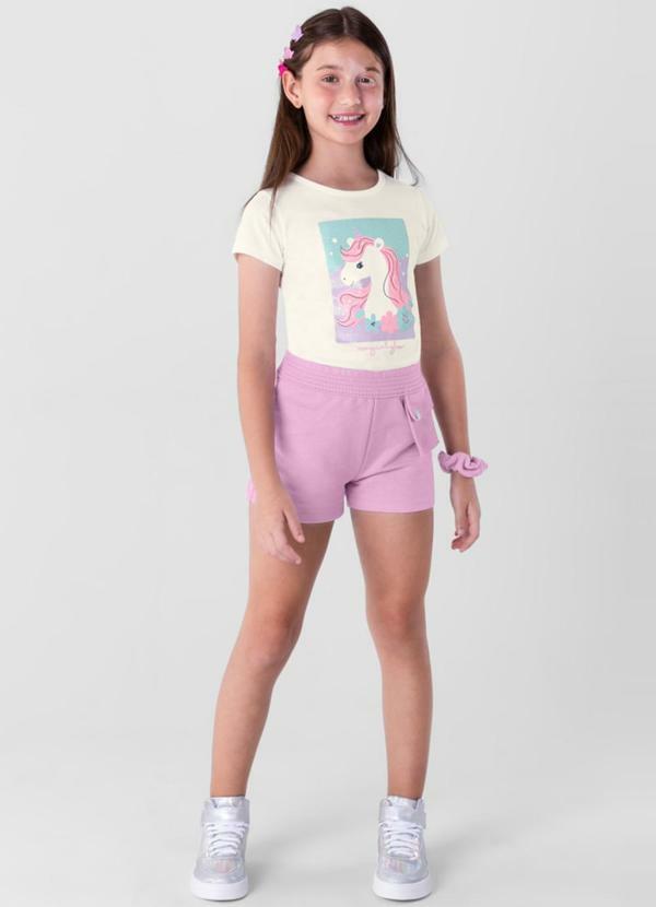 Vista 2 Conjunto Infantil Menina Natural Brandili Brandili