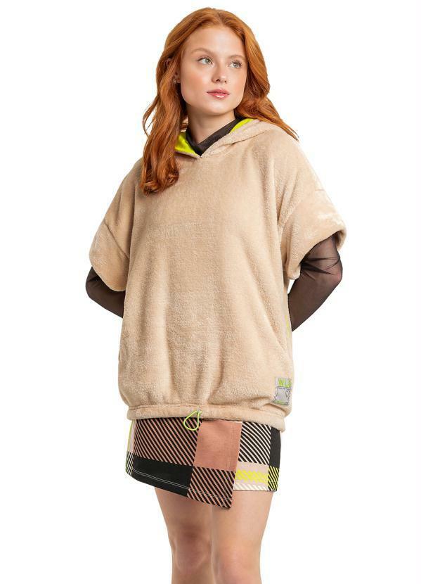 Vista 2 Colete Infantil Menina em Fleece Bege Gloss Gloss