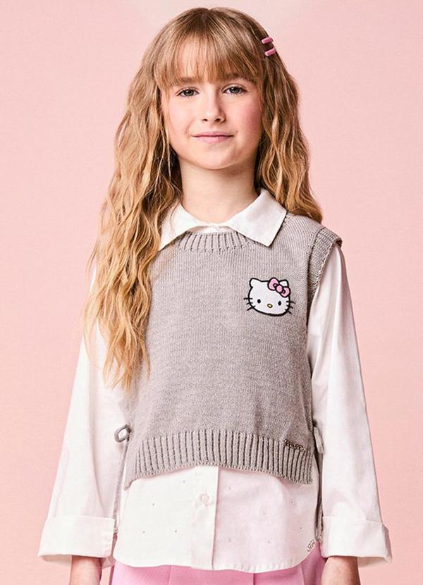 Colete Menina Infantil de Tricot da Hello Kitty
