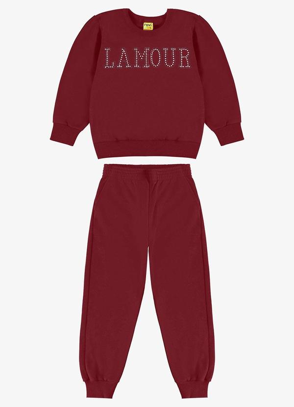 Blusão com Calça Moletom Vermelho