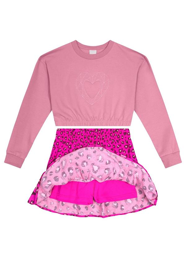 Conjunto Animal Print Clochard Menina Rosa