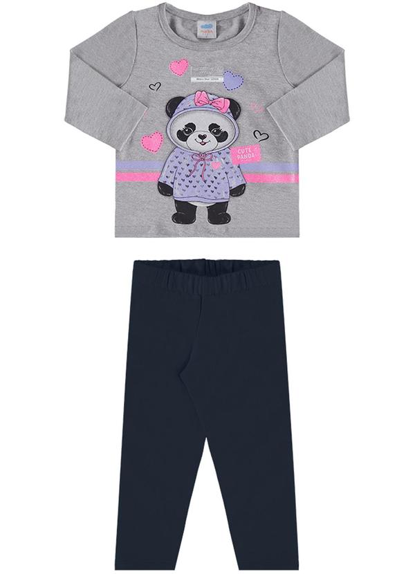 Conjunto Bebê Blusa e Legging Cotton Cinza