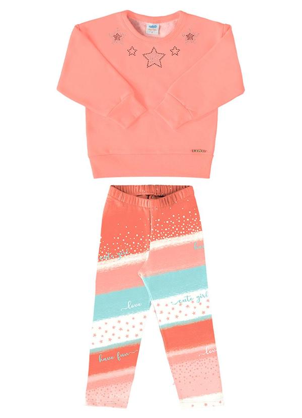 Conjunto Bebê Blusão e Legging Felpado Laranja