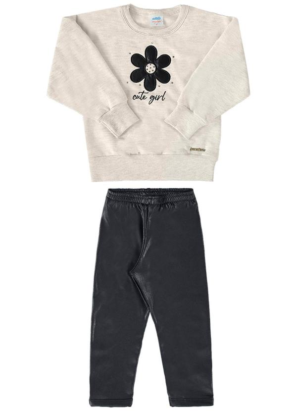 Conjunto Bebê Blusão e Legging Malha Cirrê Cinza