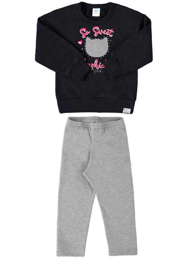 Conjunto Bebê Blusão e Legging Sweet Baby Preto