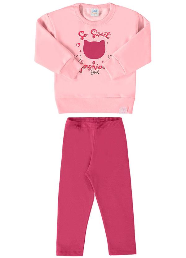 Conjunto Bebê Blusão e Legging Sweet Baby Rosa