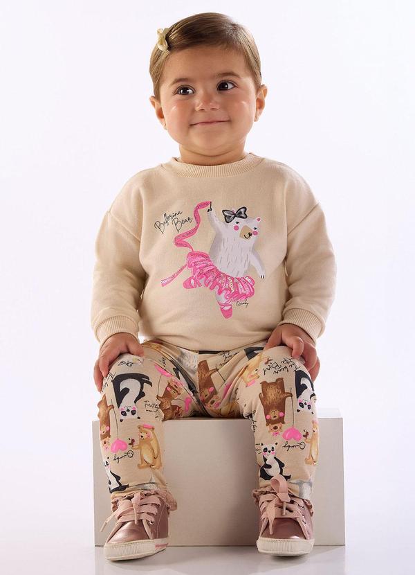 Conjunto Bebê Blusão Legging Bege