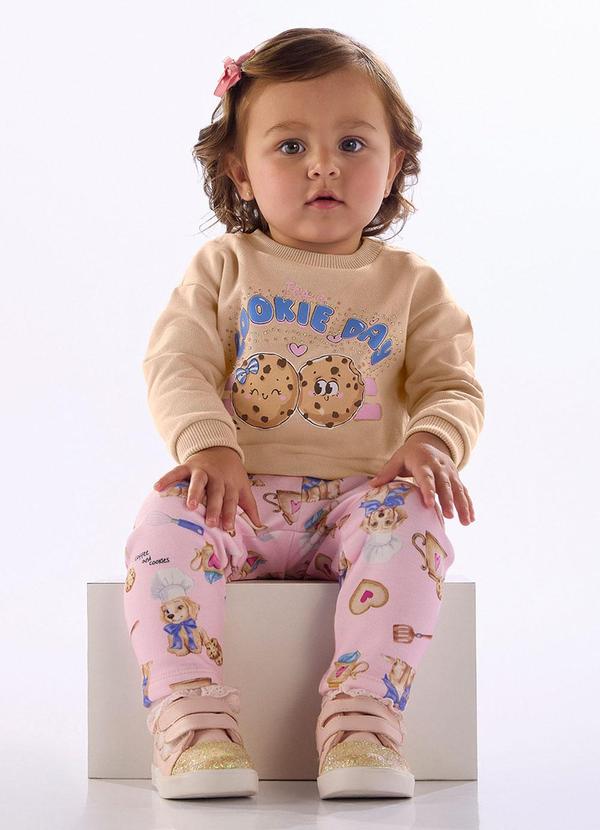 Conjunto Bebê Blusão Legging Marrom