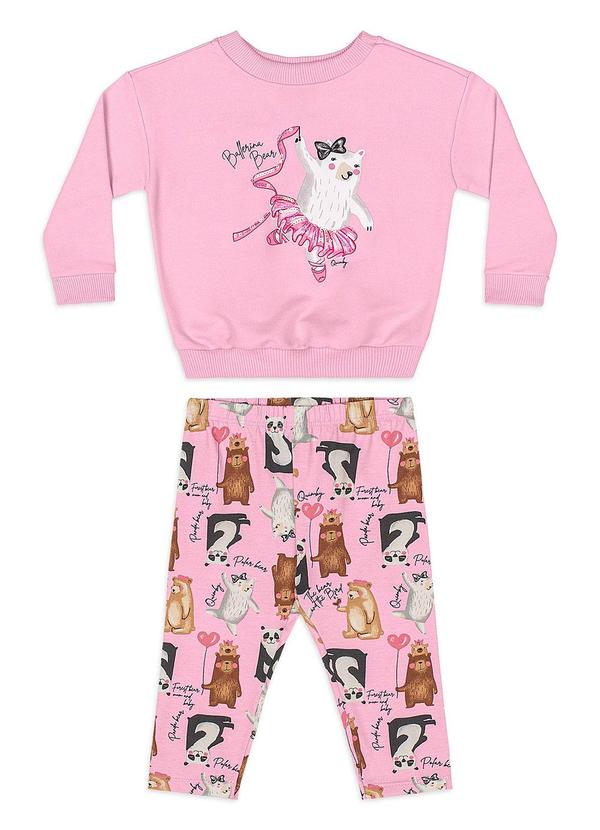 Conjunto Bebê Blusão Legging Rosa