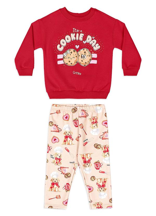 Conjunto Bebê Blusão Legging Vermelho