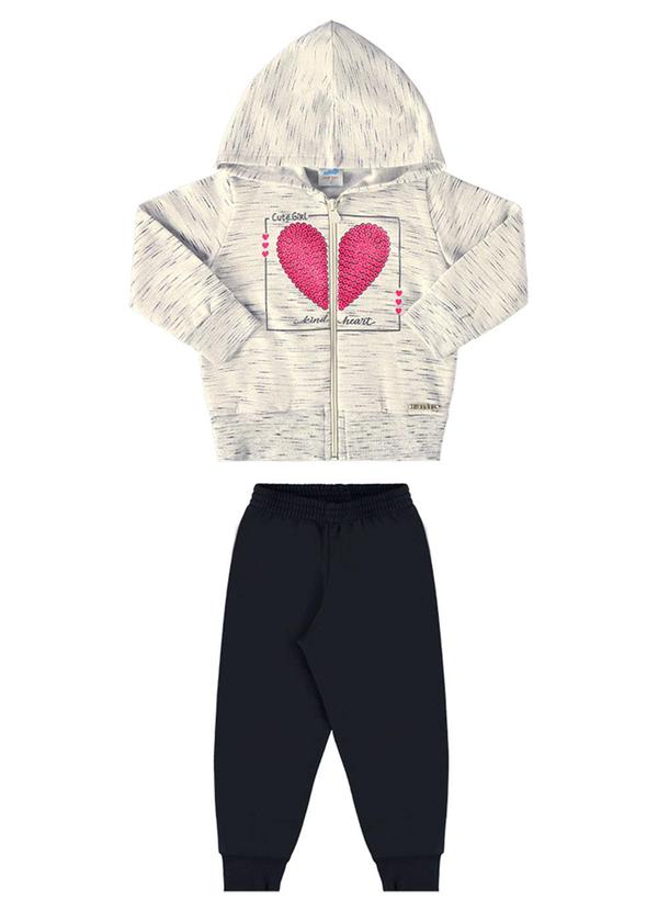 Conjunto Bebê Jaqueta e Calça Coração Baby Cinza