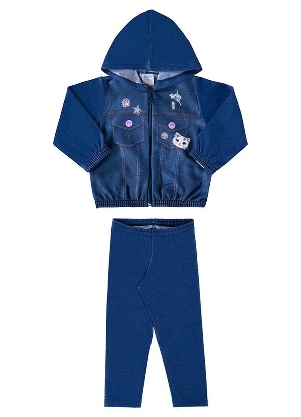 Conjunto Bebê Jaqueta e Legging Jeans Baby Azul
