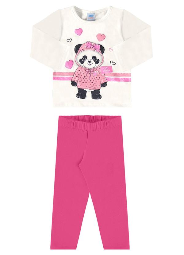 Conjunto Bebê Menina Blusa e Legging Cotton Bege