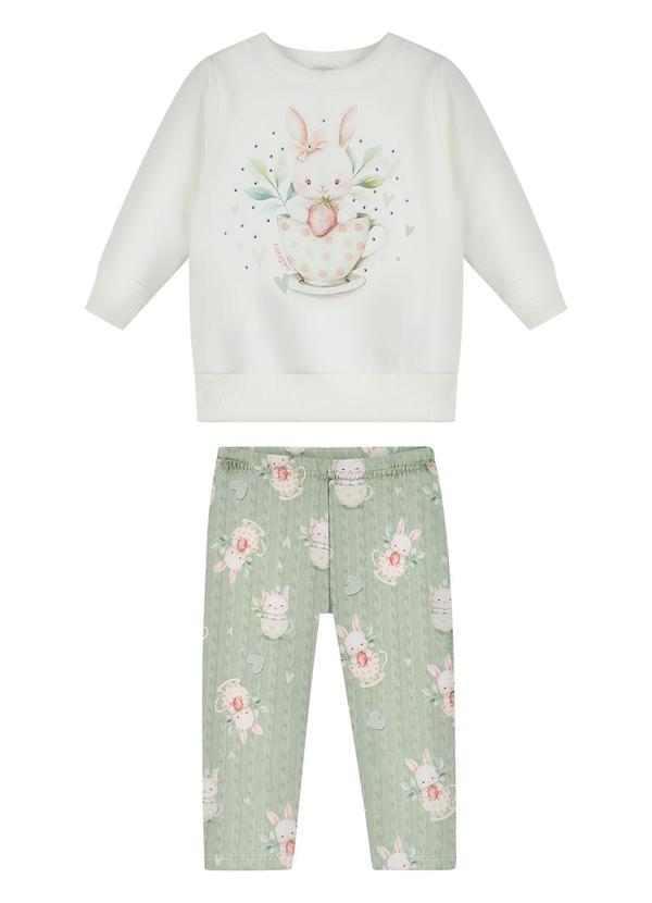 Conjunto Bebê Menina com Blusão e Calça Verde