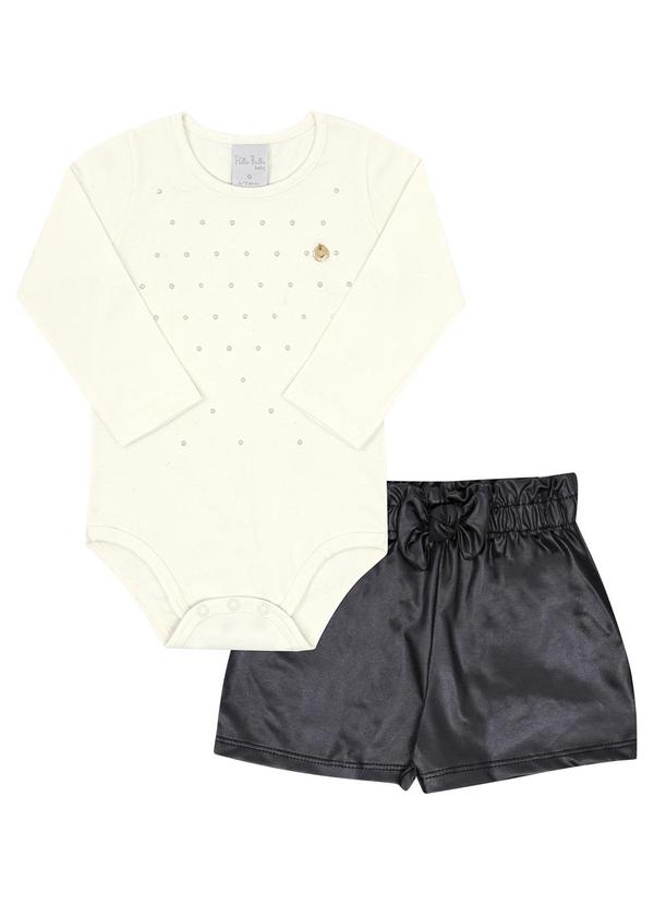 Conjunto Bebe Menina Cotton Leve Bege