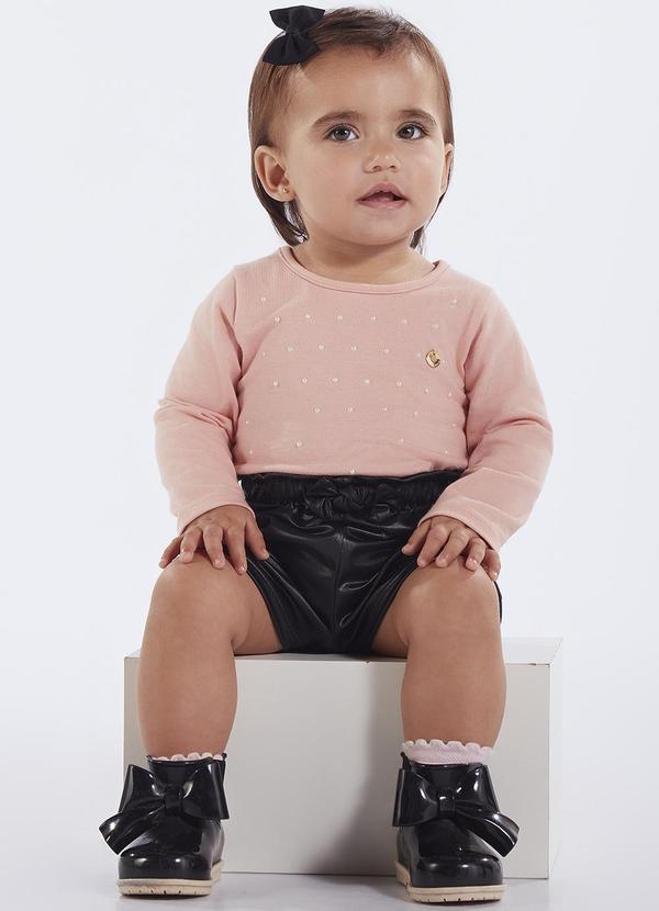 Vista 2 Conjunto Bebe Menina Cotton Leve Rosa Pulla Bulla Pulla Bulla