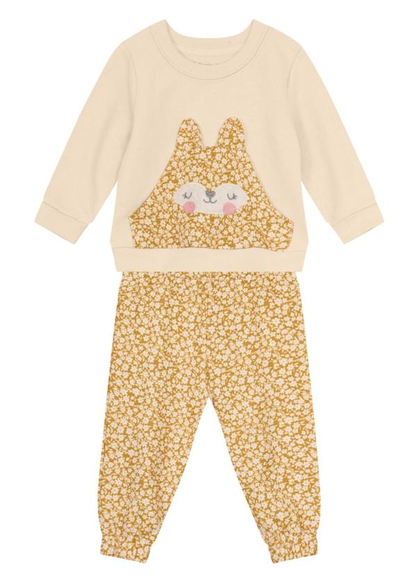 Conjunto Bebê Menina de Ursinho Bege