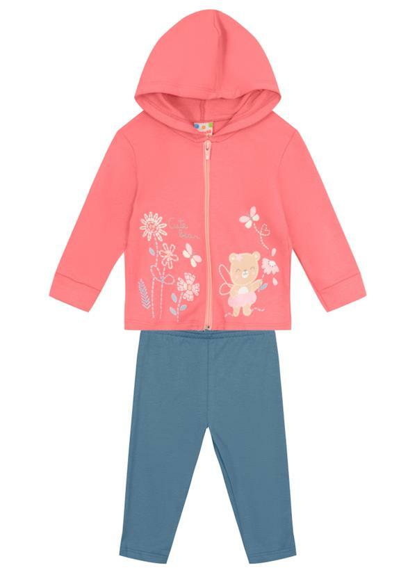 Conjunto Bebê Menina em Puff Rosa