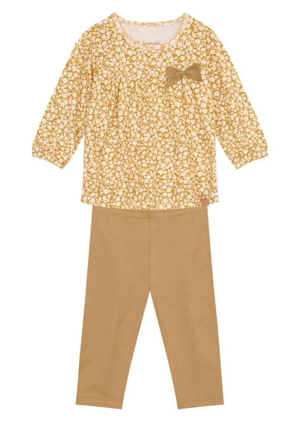 Vista 2 Conjunto Bebê Menina Florido Amarelo Brandili Baby Brandili Baby