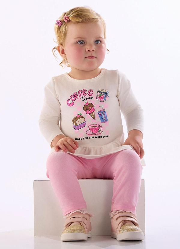 Conjunto Bebê Menina Legging Bege