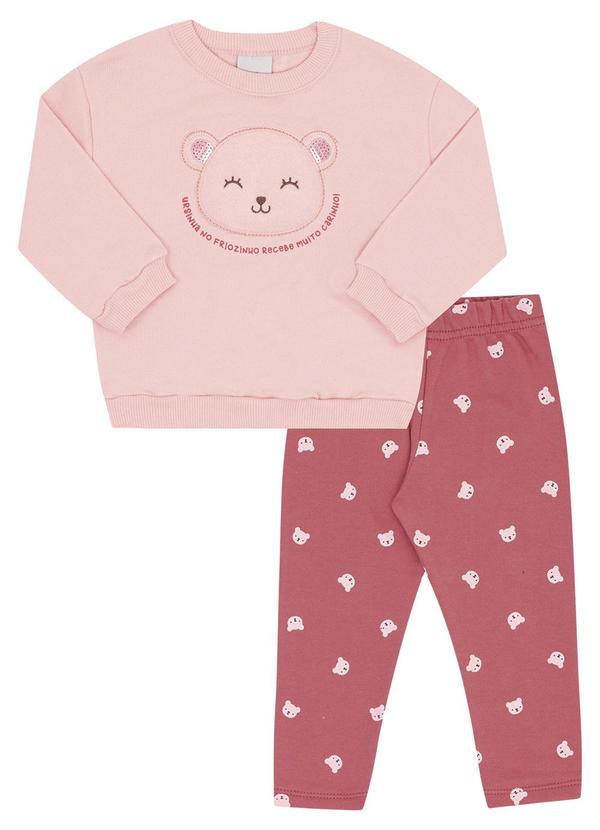 Conjunto Bebe Menina Moletom Rosa