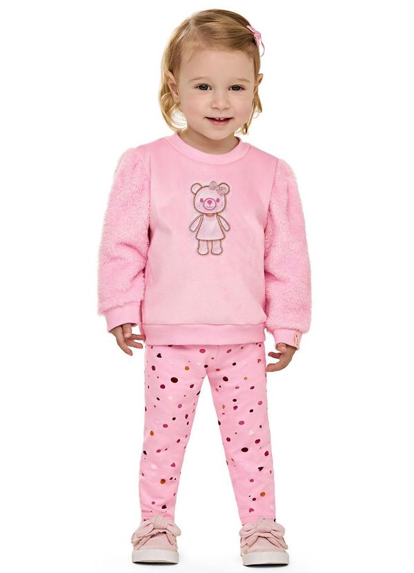 Conjunto Bebê Menina Peluciado Ursinha Rosa