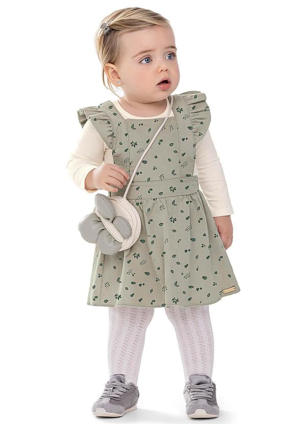 Conjunto Bebê Menina Veludo Cotelê Verde