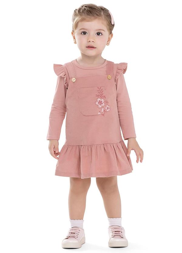 Conjunto Bebê Menina Vestido Floral Rosa