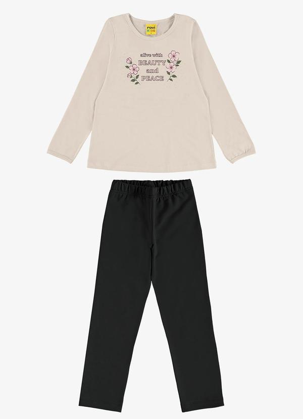 Conjunto Blusa com Legging Bege