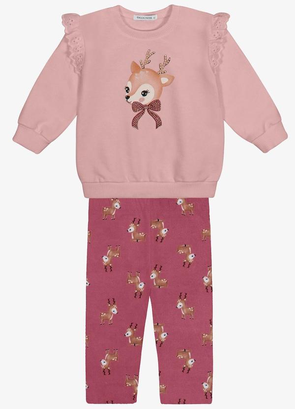 Conjunto Blusa com Legging Rosa