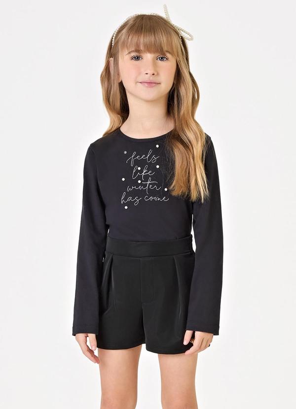 Conjunto Blusa com Shorts Feminino Preto