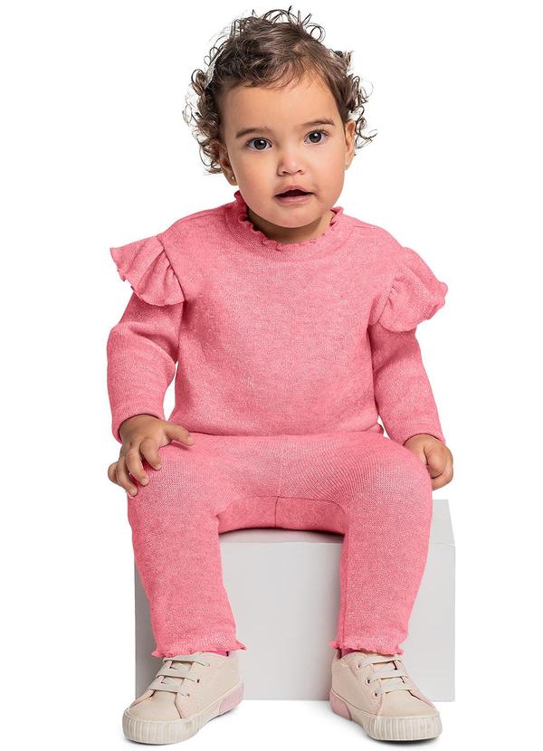 Vista 2 Conjunto Blusa e Calça Legging Bebê Preto Quimby Quimby
