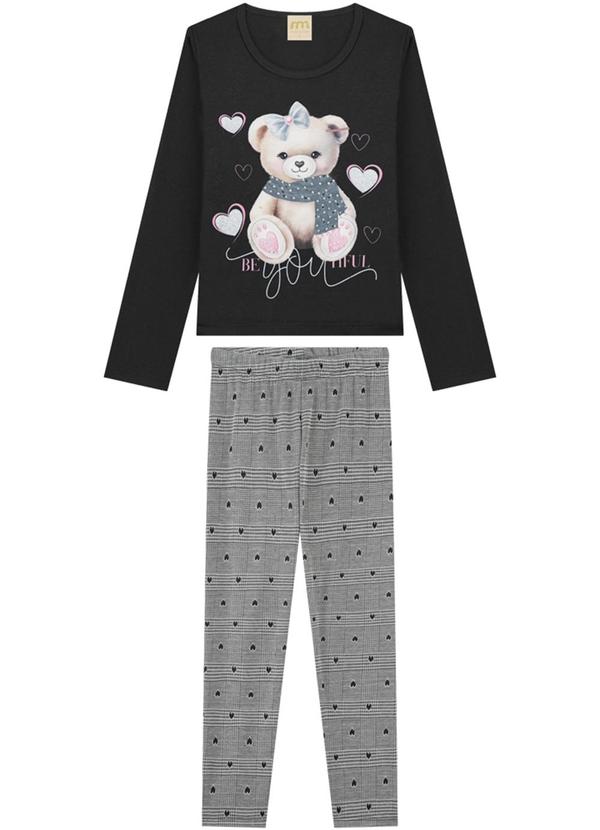 Conjunto Blusa e Legging em Jacquard Preto