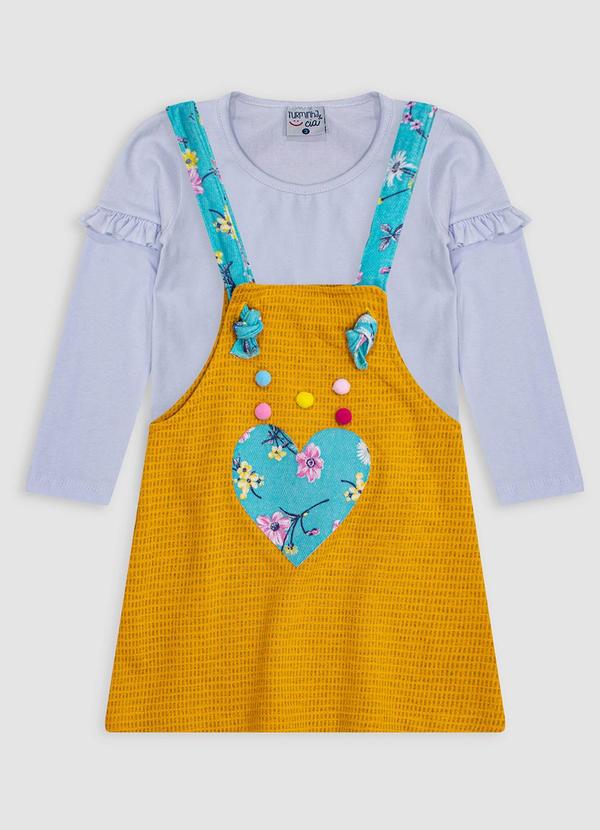 Conjunto Blusa e Salopete Moletom Amarelo
