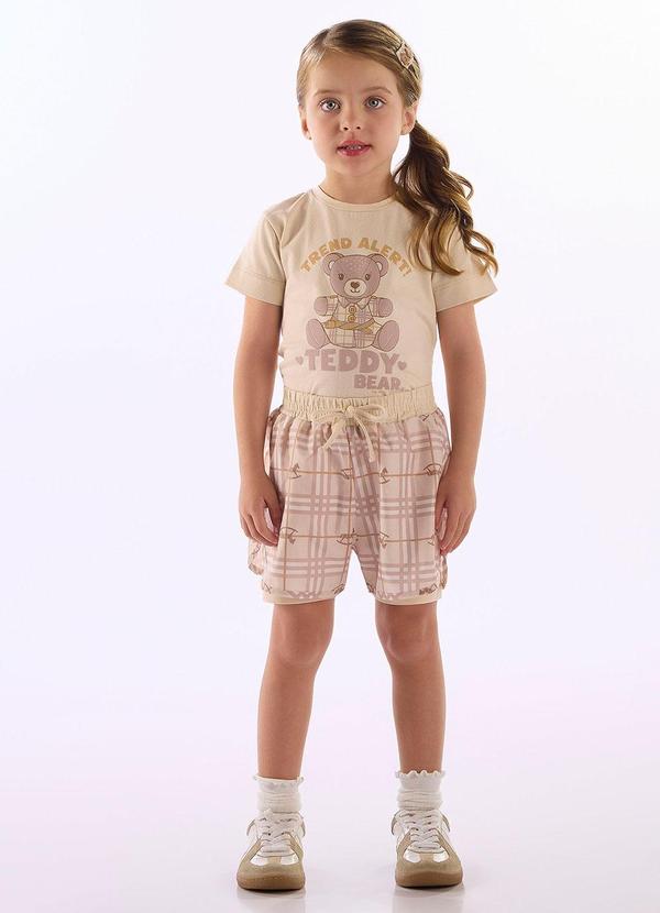 Conjunto Blusa e Short Corta Vento Bege